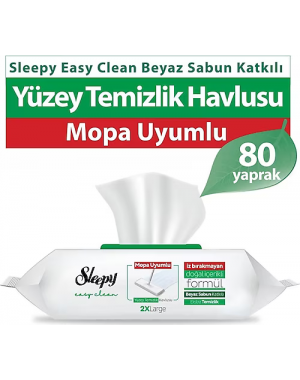 Sleepy Beyaz Sabun Katkılı Yüzey Temizleme Havlusu  Mopa Uyumlu 2xLarge 